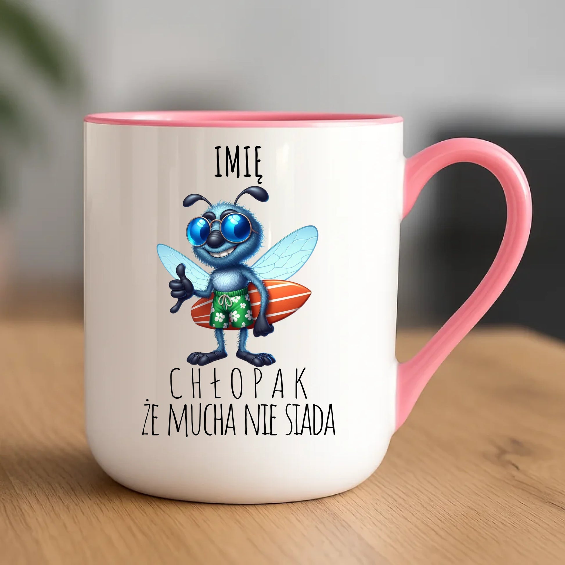 Kubek elegant - prezent dla chłopaka - Chłopak, że mucha nie siada essa - personalizowany DCH29 - StoryCups.pl