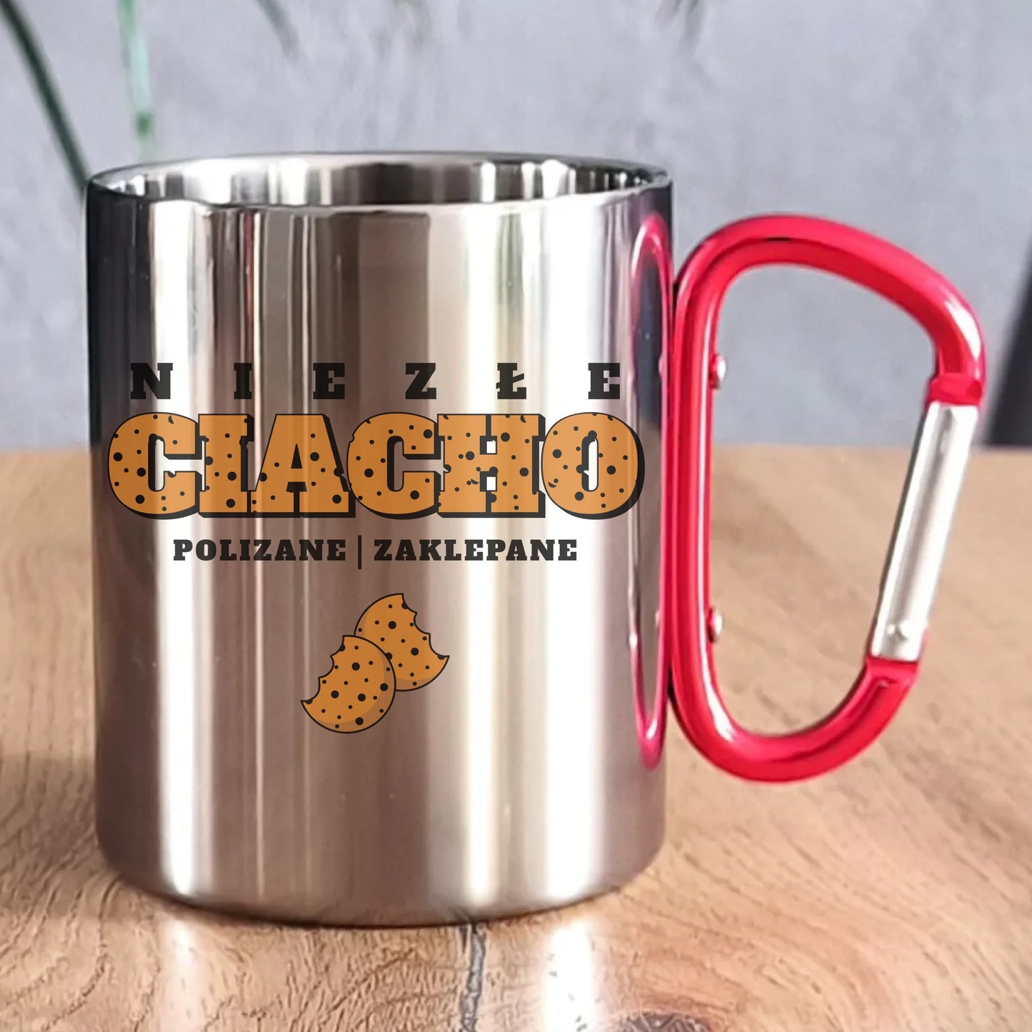 Kubek metalowy - prezent dla chłopaka męża - Niezłe ciacho polizane zaklepane DCH30 - StoryCups.pl