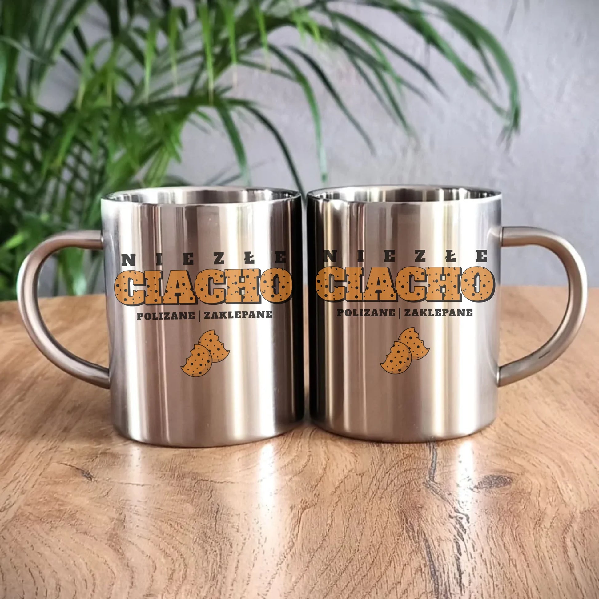 Kubek metalowy - prezent dla chłopaka męża - Niezłe ciacho polizane zaklepane DCH30 - StoryCups.pl
