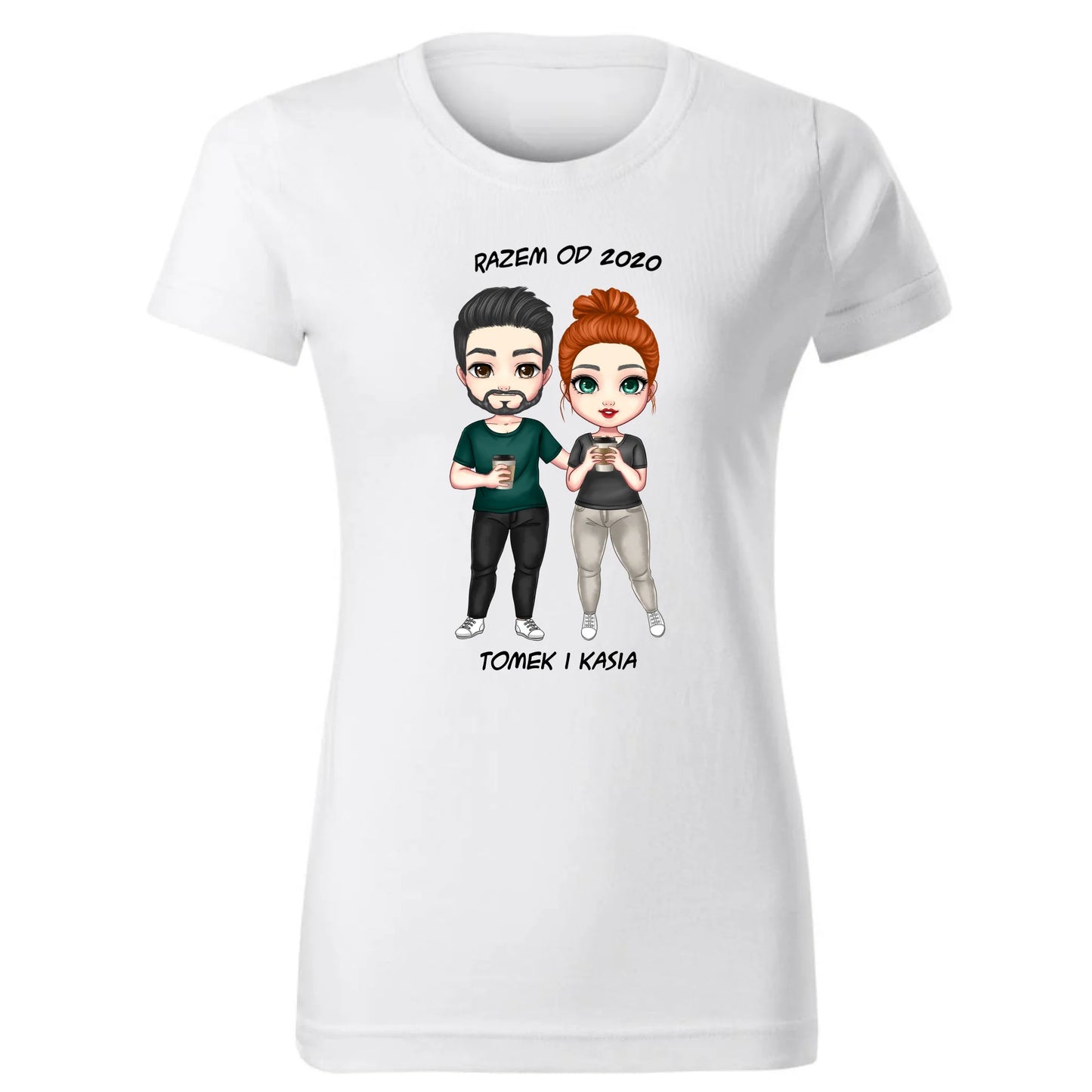 Koszulka damska dla par - prezent dla dziewczyny narzeczonej żony - personalizowana W01 - StoryCups.pl