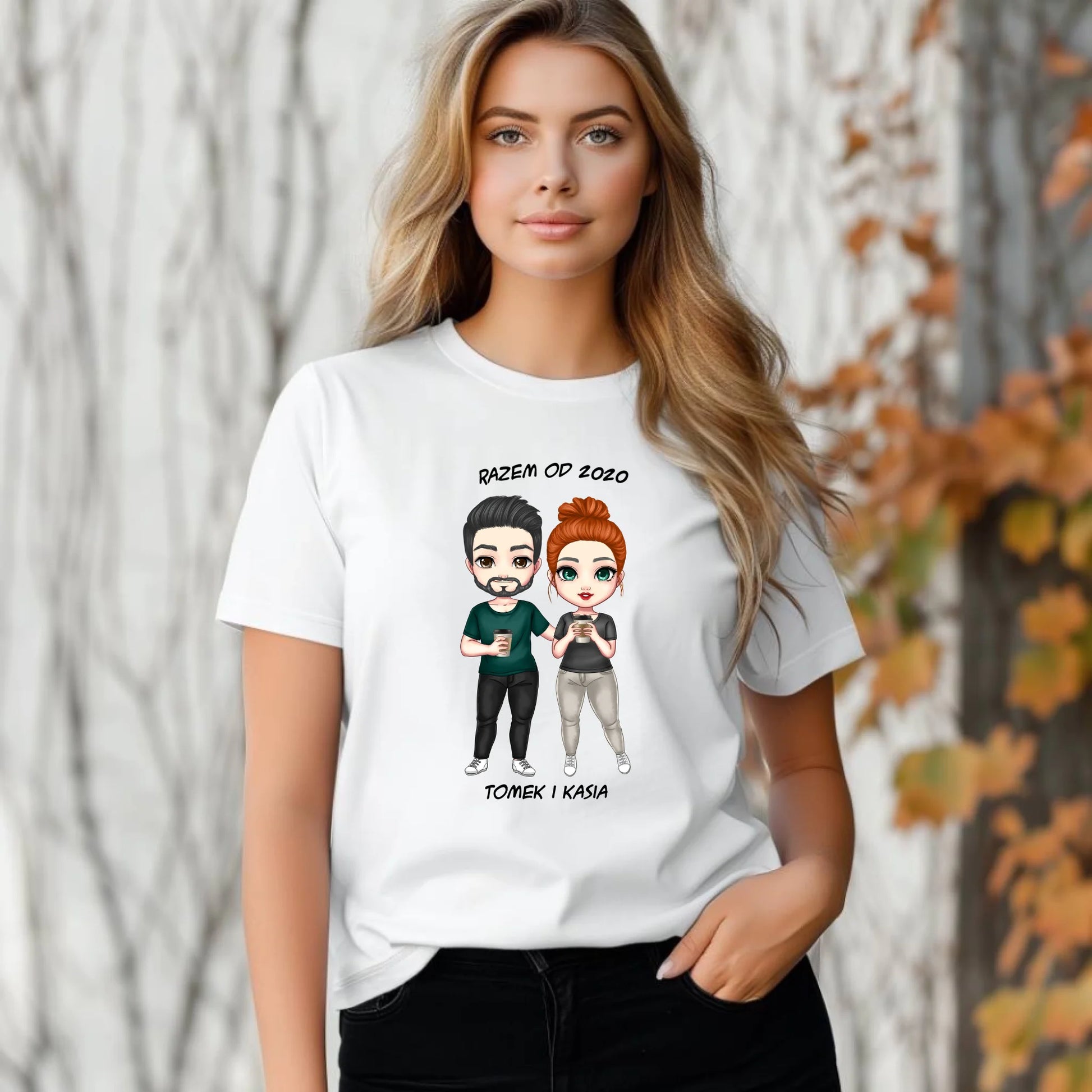 Koszulka damska dla par - prezent dla dziewczyny narzeczonej żony - personalizowana W01 - StoryCups.pl