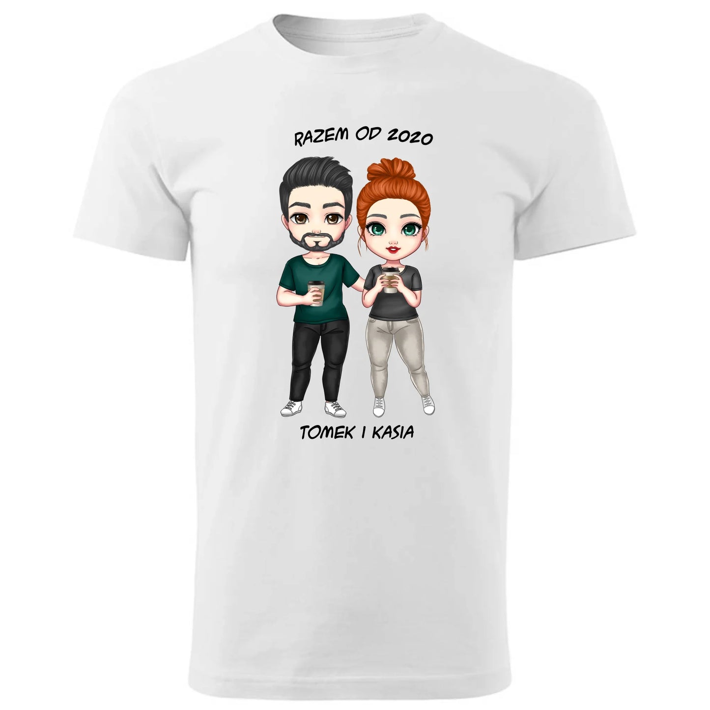 Koszulka męska dla par - prezent dla chłopaka narzeczonego męża - personalizowana W01 - StoryCups.pl