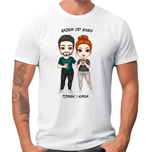Koszulka męska dla par - prezent dla chłopaka narzeczonego męża - personalizowana W01 - StoryCups.pl