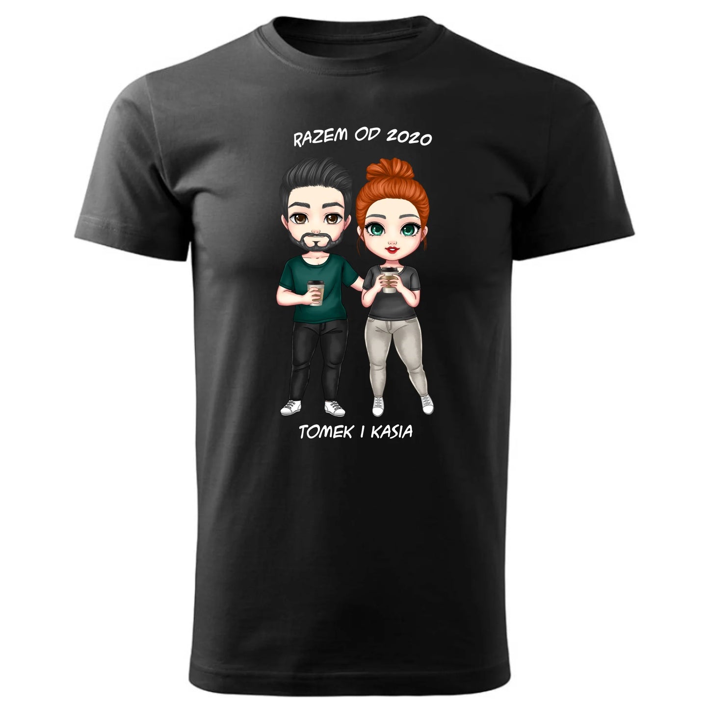 Koszulka męska dla par - prezent dla chłopaka narzeczonego męża - personalizowana W01 - StoryCups.pl
