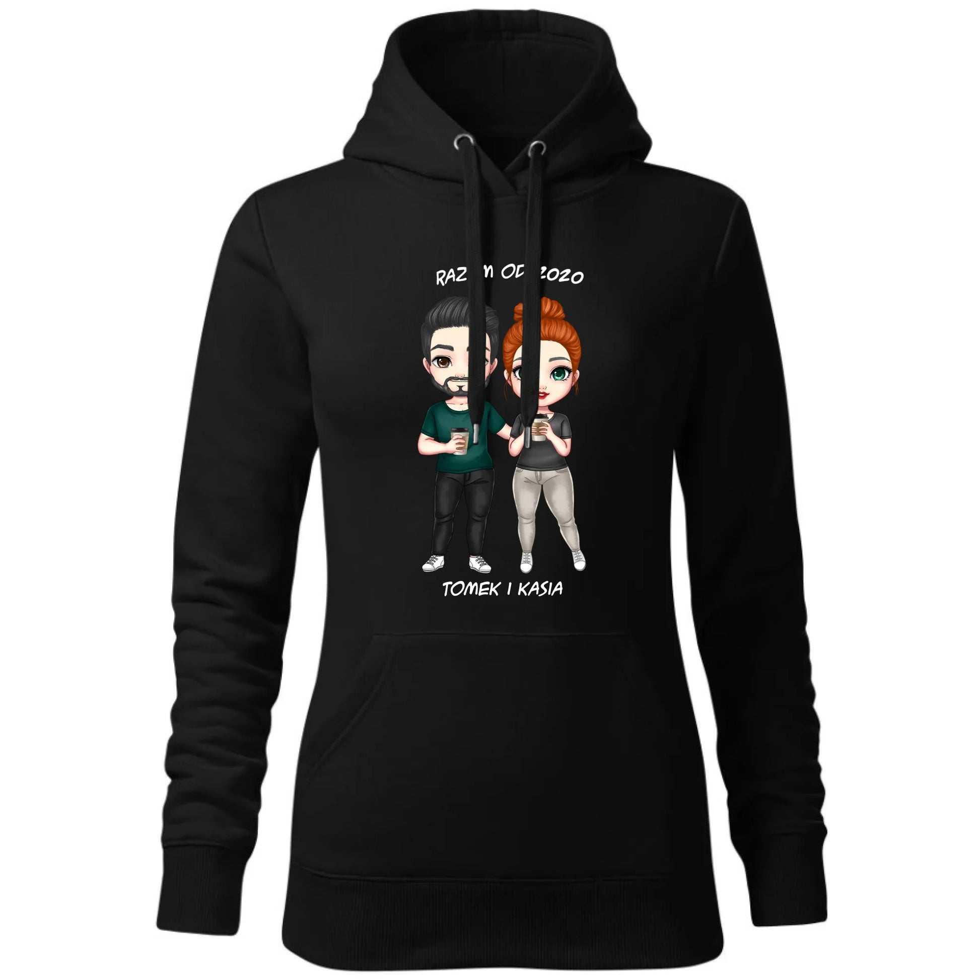 Bluza damska z kapturem dla par - prezent dla dziewczyny narzeczonej żony - personalizowana W01 - StoryCups.pl