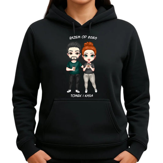 Bluza damska z kapturem dla par - prezent dla dziewczyny narzeczonej żony - personalizowana W01 - StoryCups.pl