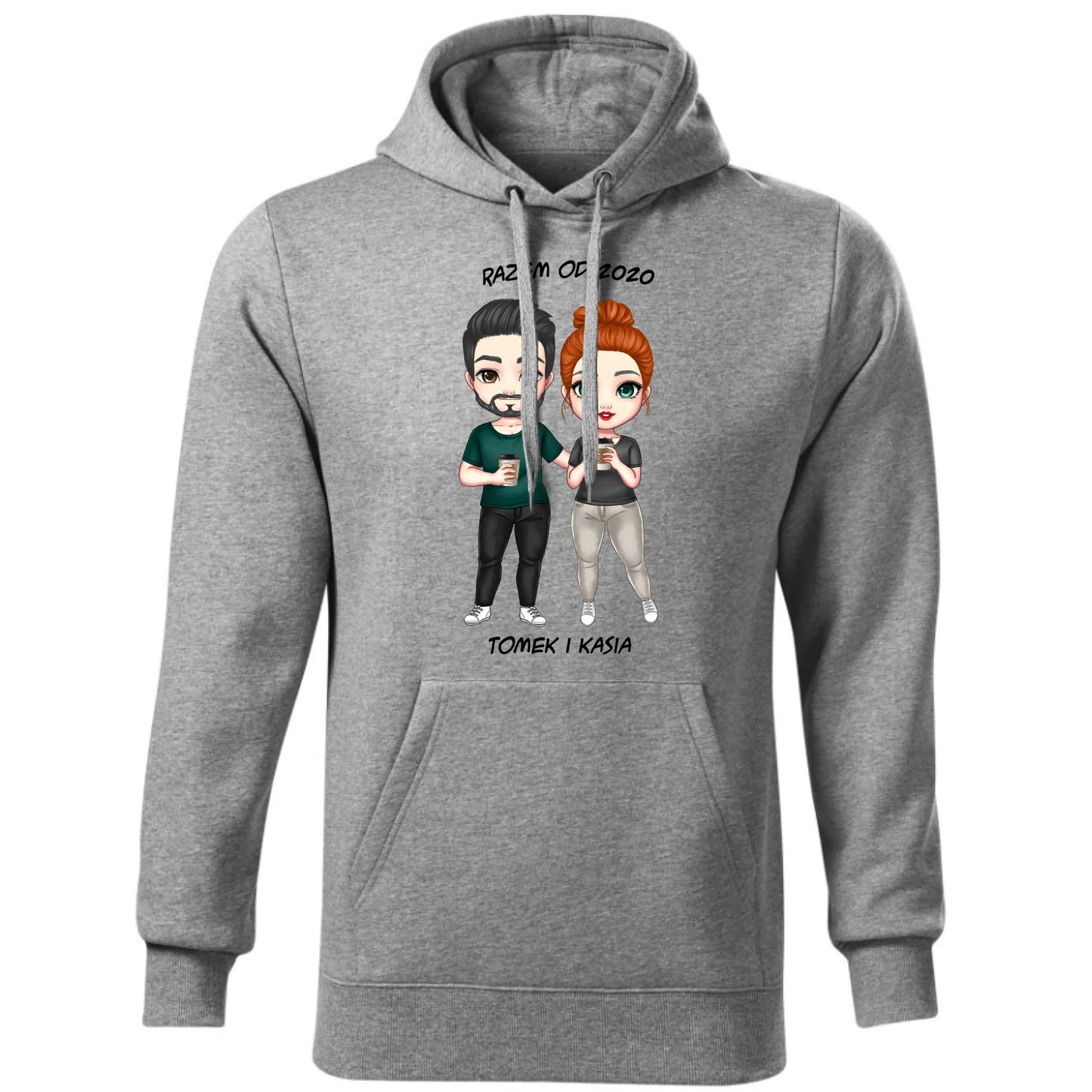 Bluza męska z kapturem dla par - prezent dla chłopaka narzeczonego męża - personalizowana W01 - StoryCups.pl
