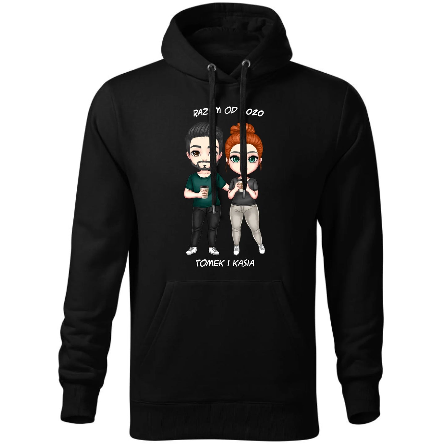 Bluza męska z kapturem dla par - prezent dla chłopaka narzeczonego męża - personalizowana W01 - StoryCups.pl