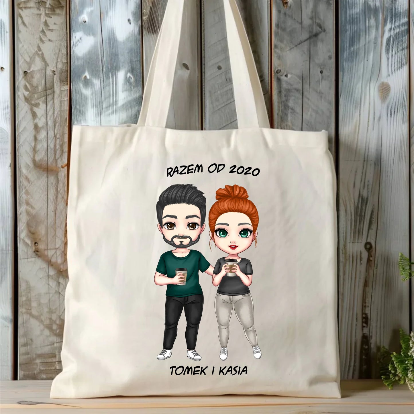 Torba - prezent dla par zakochanych - personalizowana W01 - StoryCups.pl