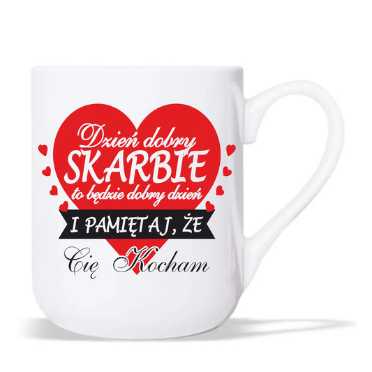 Kubek elegant - prezent dla par - Dzień dobry Skarbie W02 - StoryCups.pl