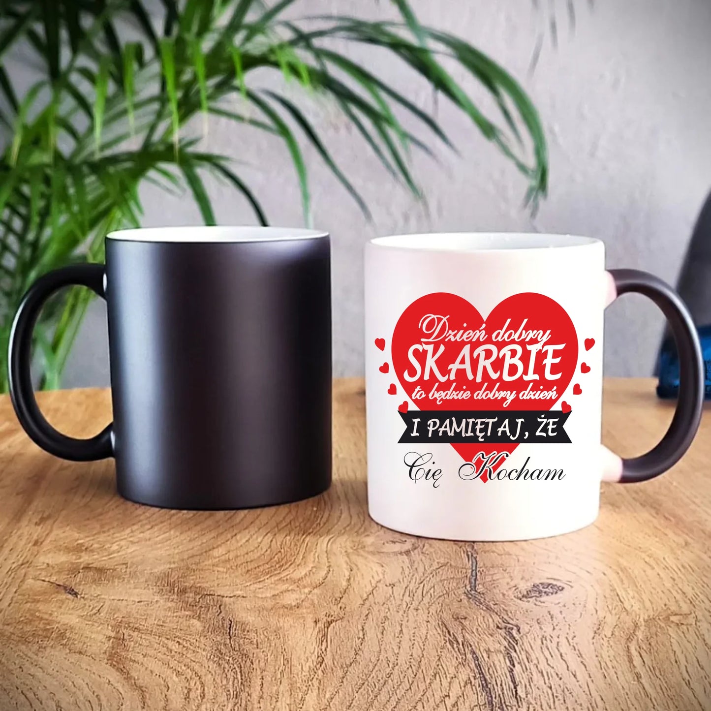 Kubek magiczny - prezent dla par - Dzień dobry Skarbie W02 - StoryCups.pl