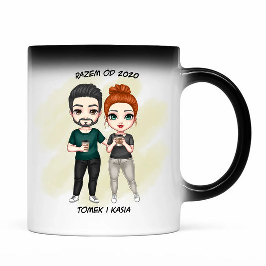 Kubek magiczny - prezent dla par zakochanych - personalizowany W01 - StoryCups.pl