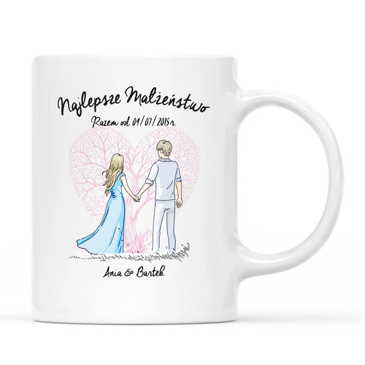 Kubek - prezent dla żony i męża Rocznica Ślubu - Najlepsze małżeństwo - personalizowany W03 - StoryCups.pl