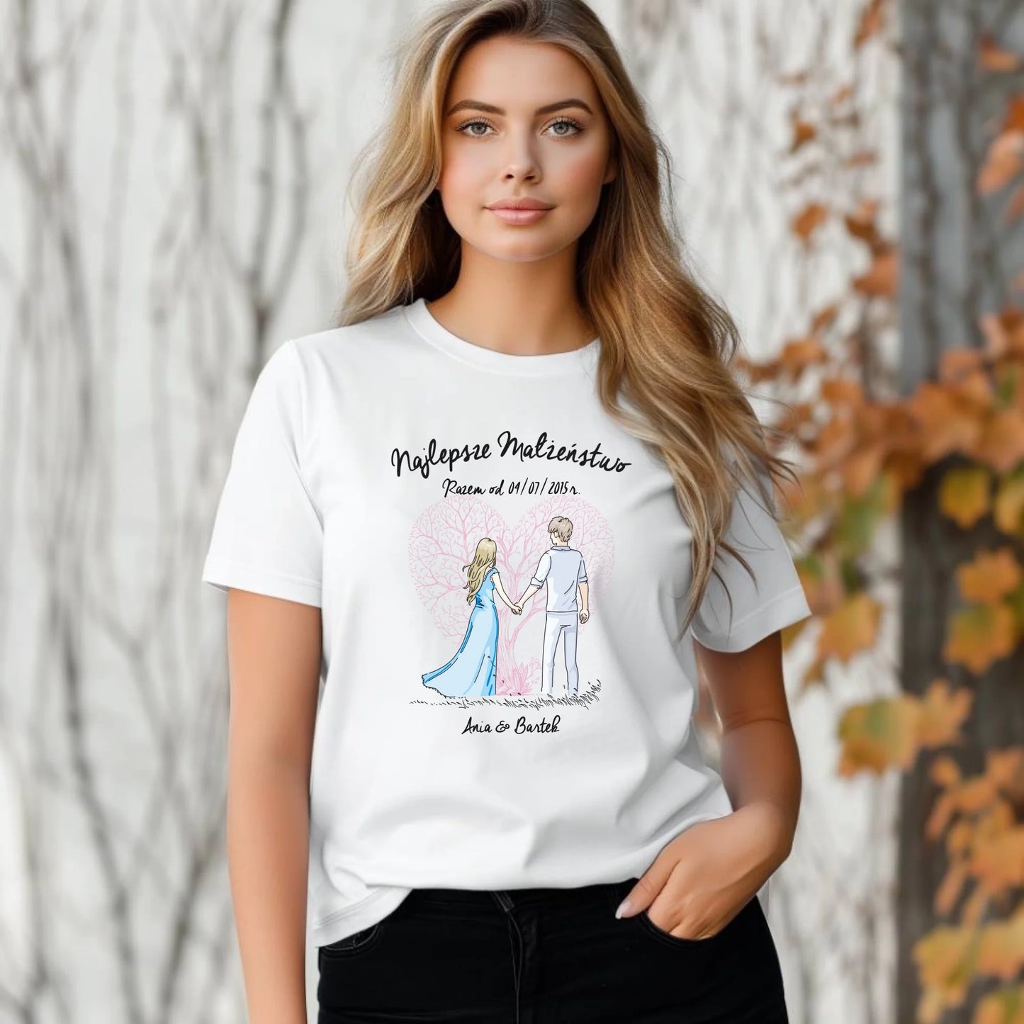 Koszulka damska - prezent dla żony Rocznica Ślubu - Najlepsze małżeństwo - personalizowana W03 - StoryCups.pl