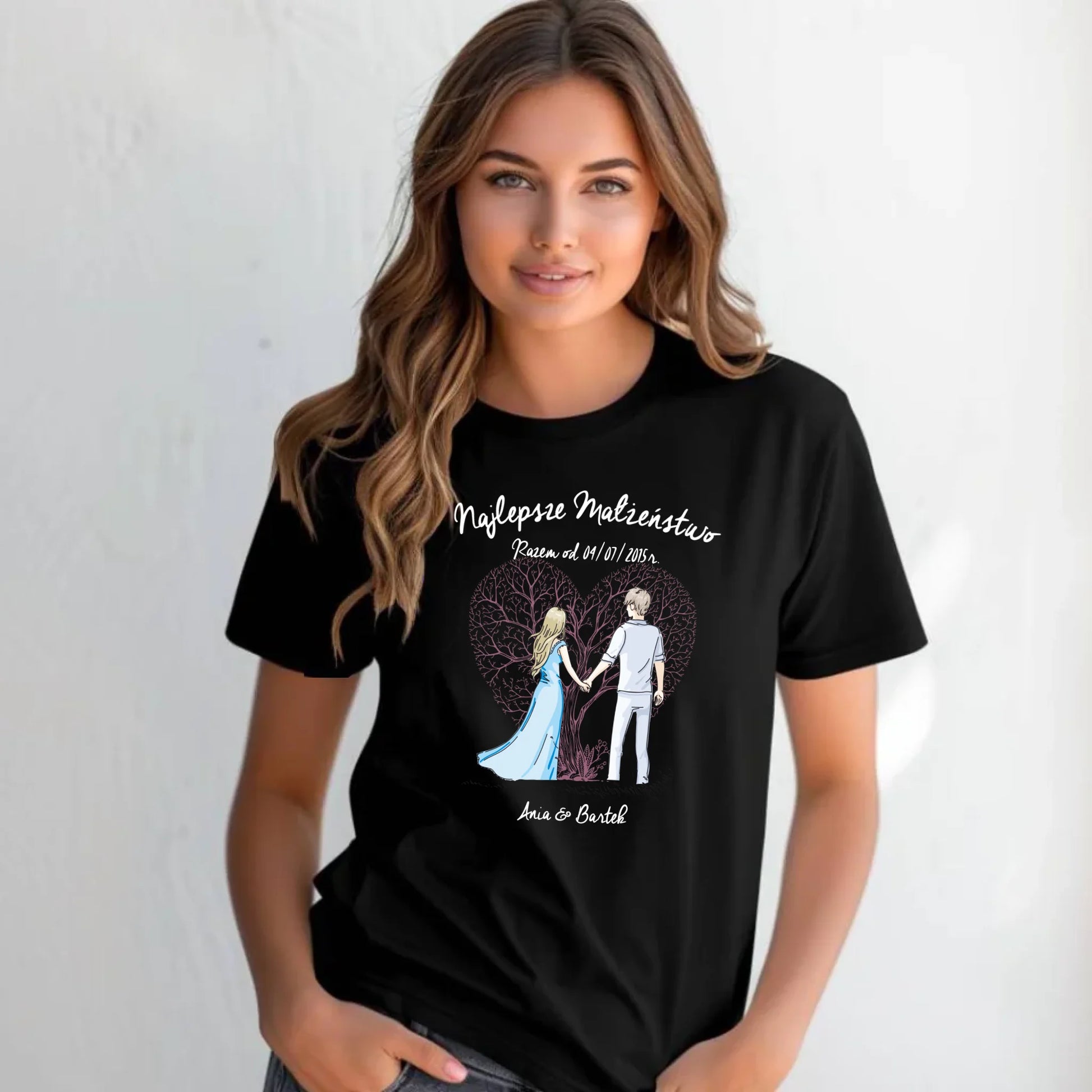 Koszulka damska - prezent dla żony Rocznica Ślubu - Najlepsze małżeństwo - personalizowana W03 - StoryCups.pl