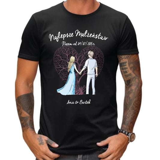 Koszulka męska - prezent dla męża Rocznica Ślubu - Najlepsze małżeństwo - personalizowana W03 - StoryCups.pl