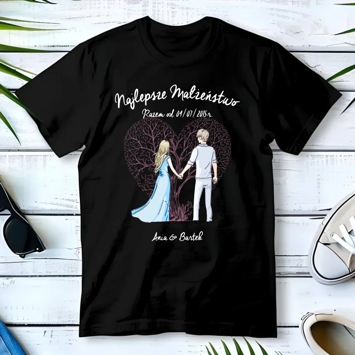 Koszulka męska - prezent dla męża Rocznica Ślubu - Najlepsze małżeństwo - personalizowana W03 - StoryCups.pl