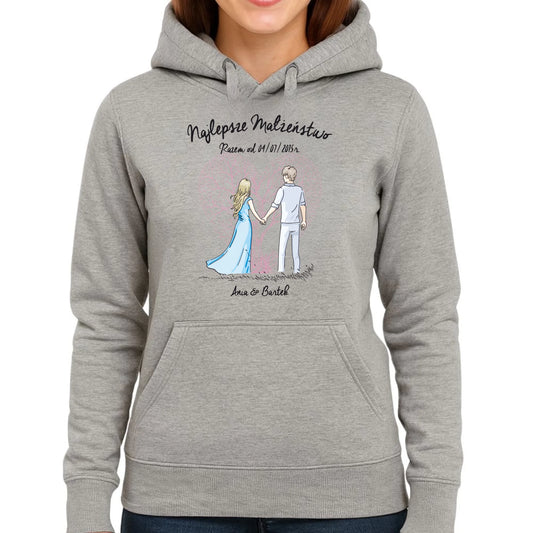Bluza damska z kapturem - prezent dla żony Rocznica Ślubu - Najlepsze małżeństwo - personalizowana W03 - StoryCups.pl