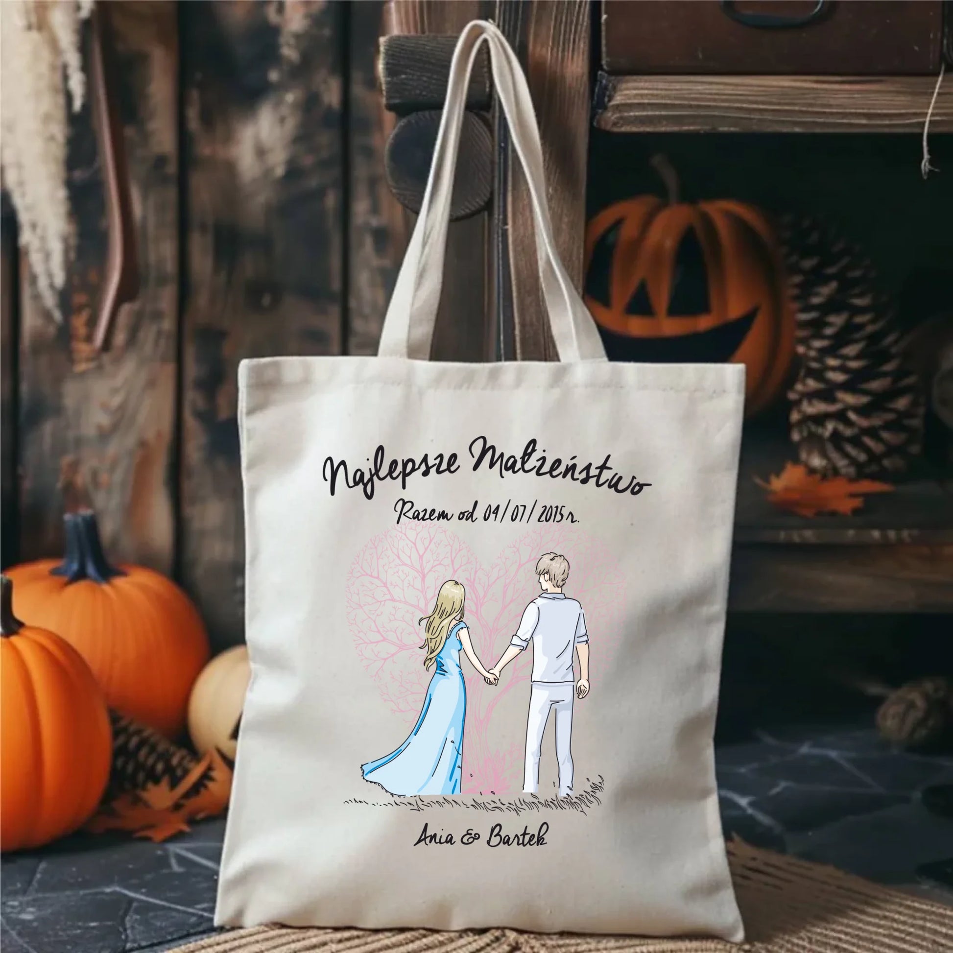 Torba - prezent dla żony i męża Rocznica Ślubu - personalizowana W03 - StoryCups.pl