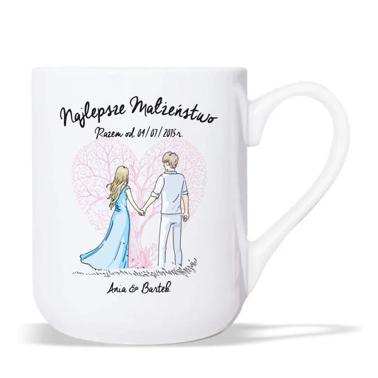 Kubek elegant - prezent dla żony i męża Rocznica Ślubu - Najlepsze małżeństwo - personalizowany W03 - StoryCups.pl