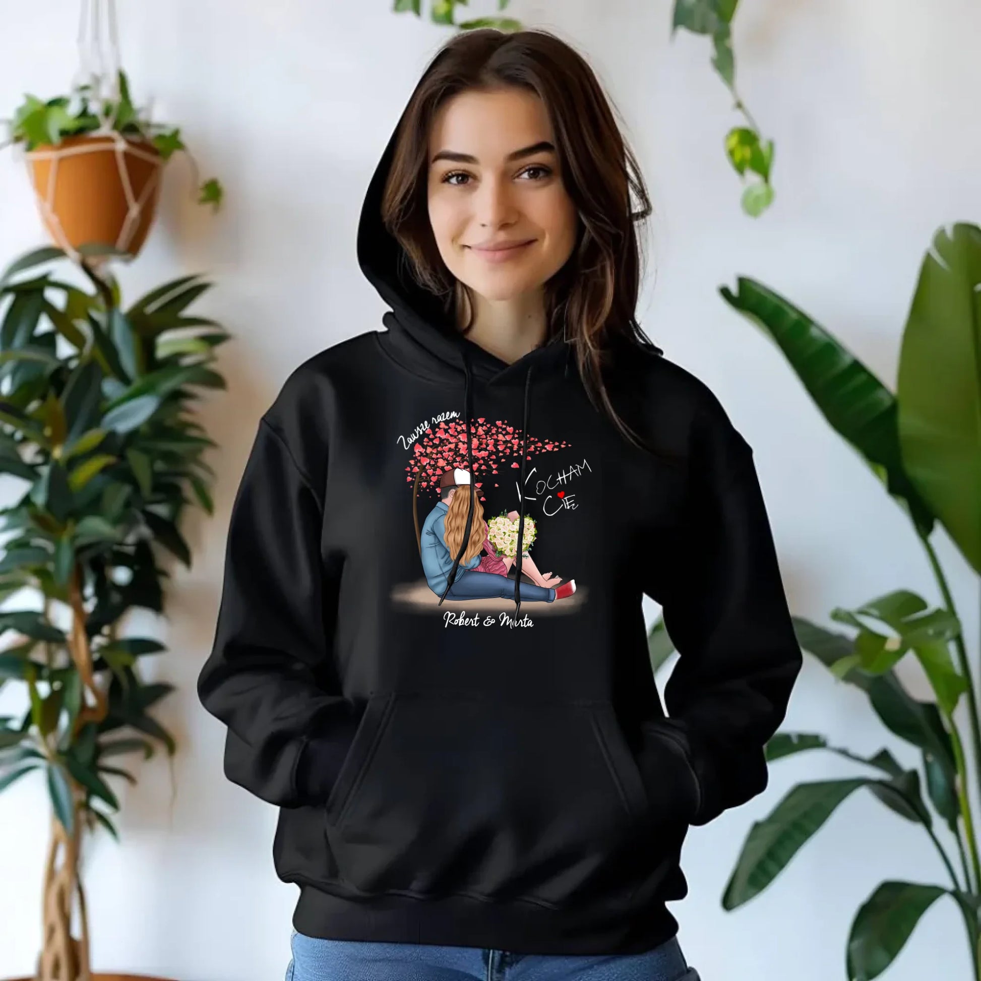 Bluza damska z kapturem dla par - prezent dla dziewczyny narzeczonej żony - Zawsze razem - personalizowana W04 - StoryCups.pl