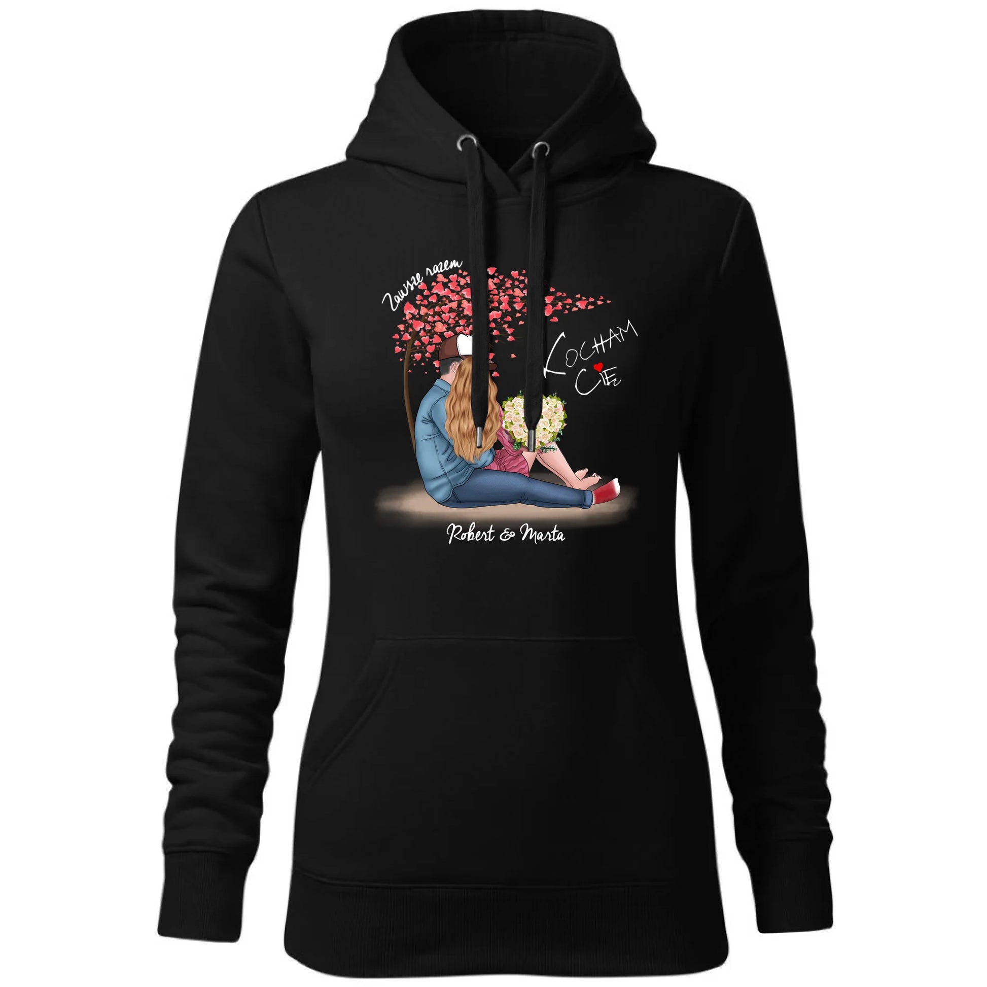 Bluza damska z kapturem dla par - prezent dla dziewczyny narzeczonej żony - Zawsze razem - personalizowana W04 - StoryCups.pl
