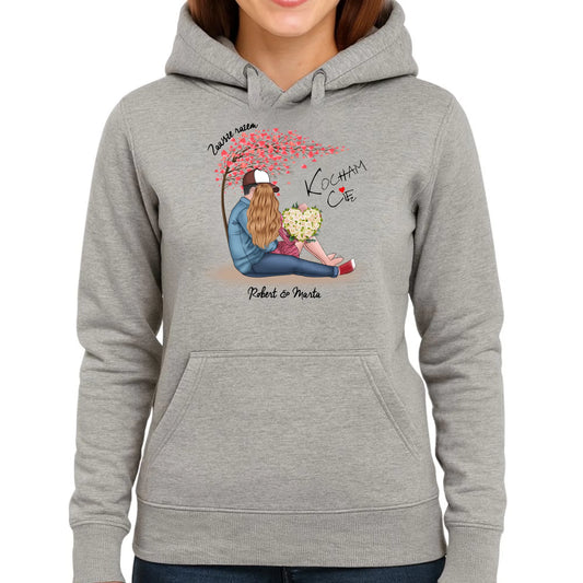 Bluza damska z kapturem dla par - prezent dla dziewczyny narzeczonej żony - Zawsze razem - personalizowana W04 - StoryCups.pl