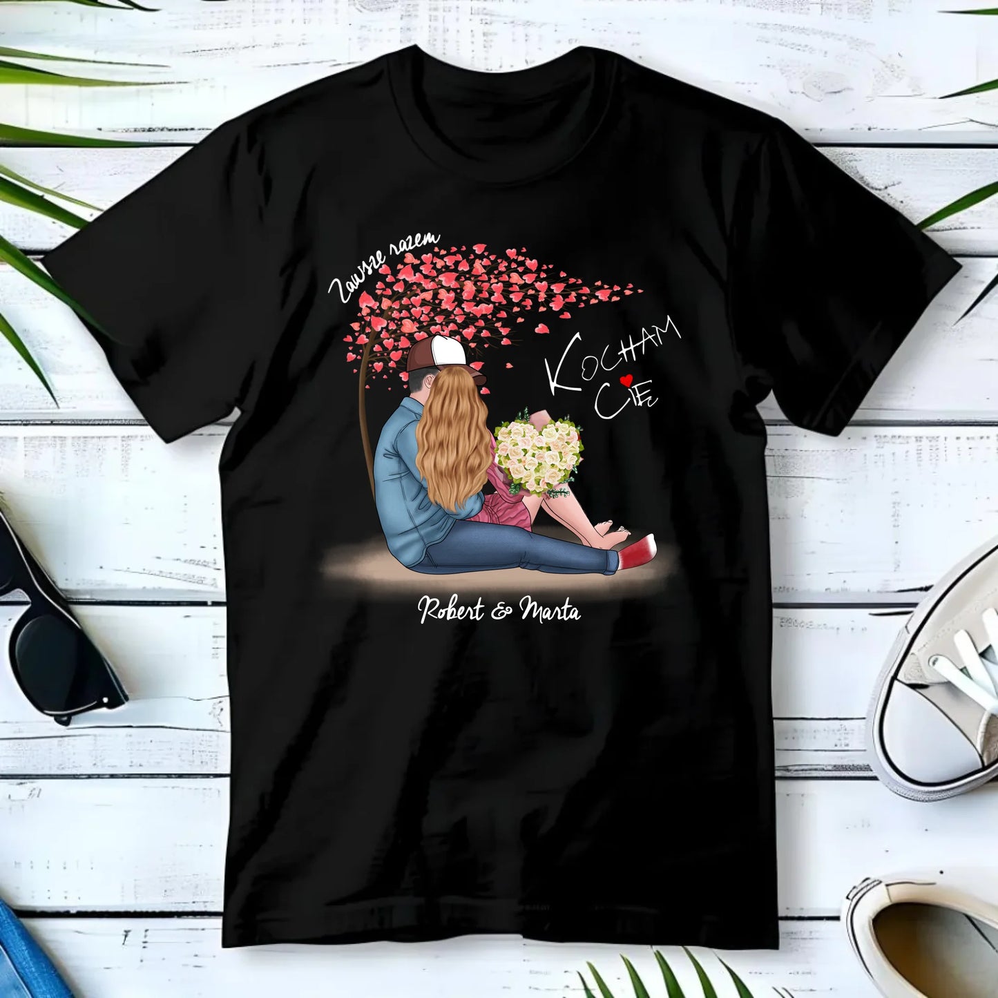 Koszulka męska dla par - prezent dla chłopaka narzeczonego męża - Zawsze razem - personalizowana W04 - StoryCups.pl