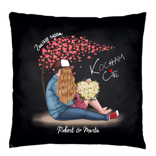 Poduszka dekoracyjna - prezent dla par + berneńczyk - Zawsze razem - personalizowana W04a - StoryCups.pl