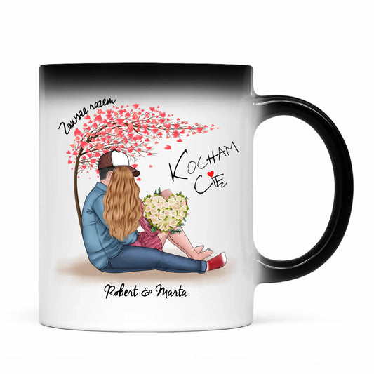 Kubek magiczny - prezent dla par - Zawsze razem - personalizowany W04 - StoryCups.pl