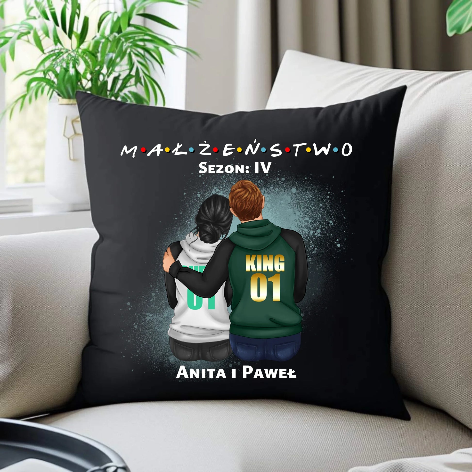 Poduszka dekoracyjna - personalizowany prezent dla żony i męża na rocznicę ślubu – Małżeństwo W05 - StoryCups.pl
