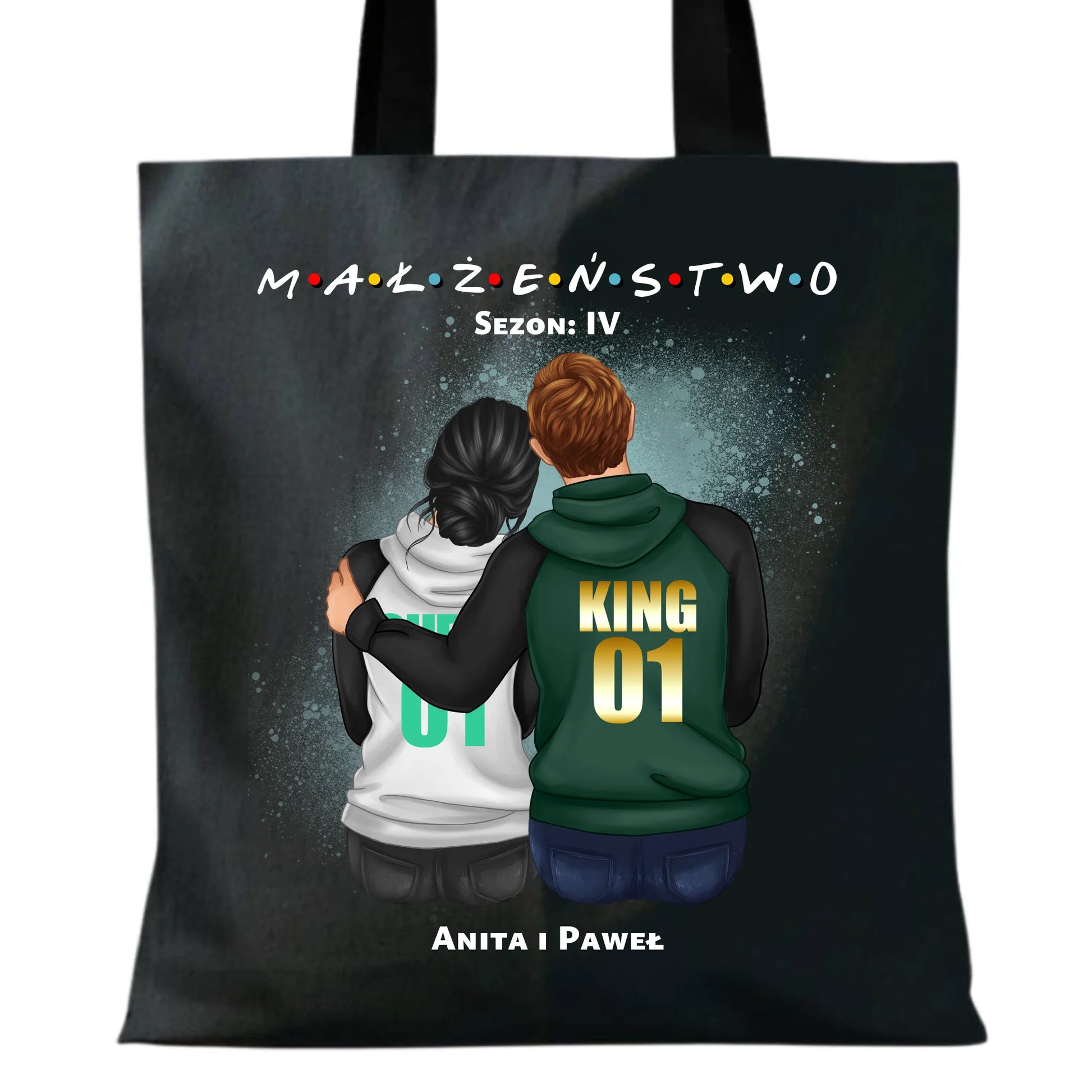 Torba dla par - personalizowany prezent dla żony i męża na rocznicę ślubu – Małżeństwo W05 - StoryCups.pl