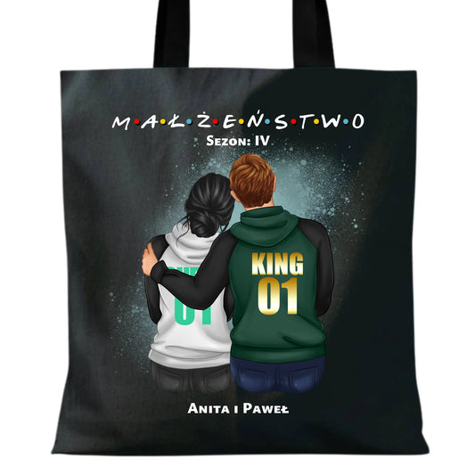 Torba dla par - personalizowany prezent dla żony i męża na rocznicę ślubu – Małżeństwo W05 - StoryCups.pl