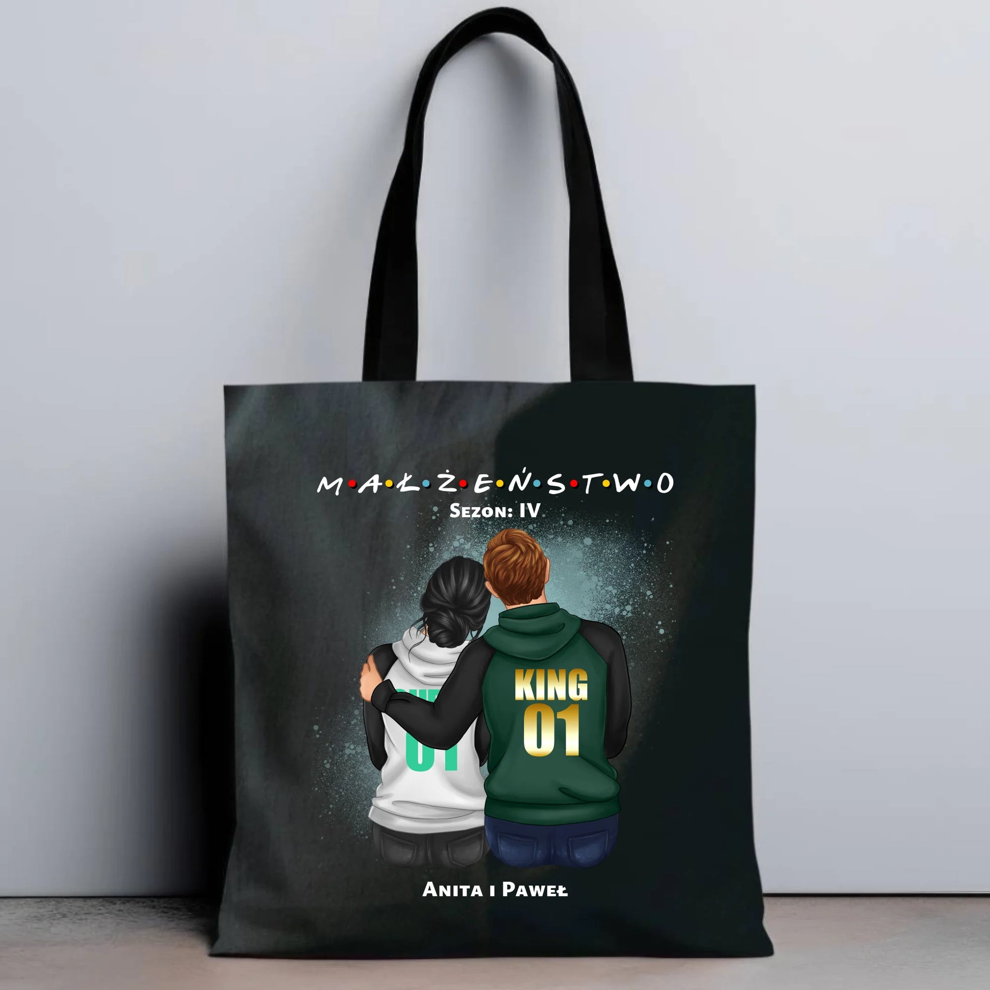 Torba dla par - personalizowany prezent dla żony i męża na rocznicę ślubu – Małżeństwo W05 - StoryCups.pl