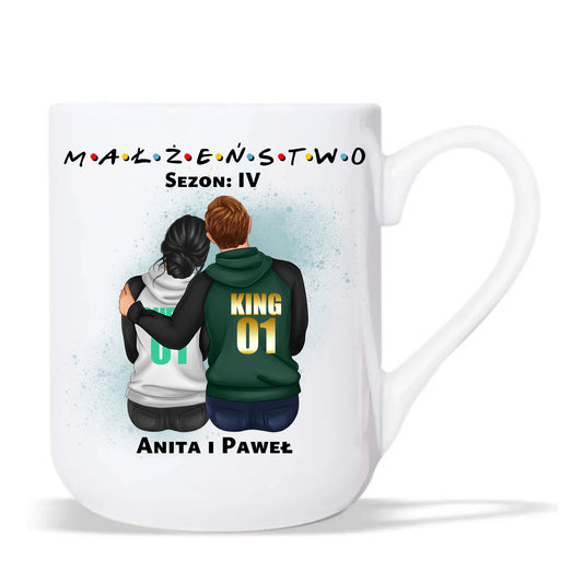 Kubek elegant - personalizowany prezent dla żony i męża na rocznicę ślubu – Małżeństwo W05 - StoryCups.pl