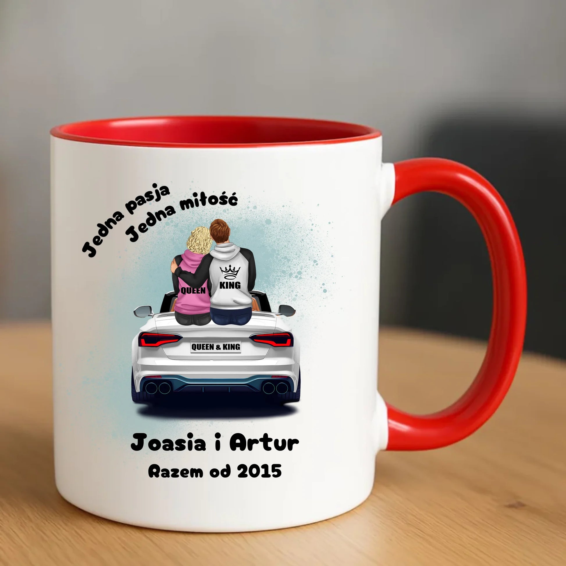 Kubek dla par - personalizowany prezent dla chłopaka i dziewczyny - Jedna miłość W06 - StoryCups.pl