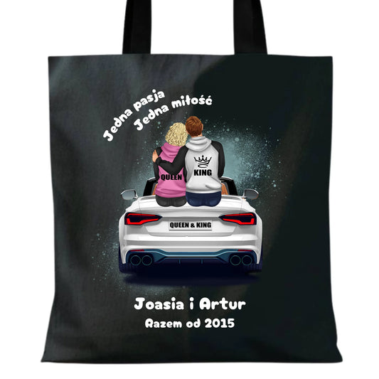 Torba dla par - personalizowany prezent dla chłopaka i dziewczyny - Jedna miłość W06 - StoryCups.pl