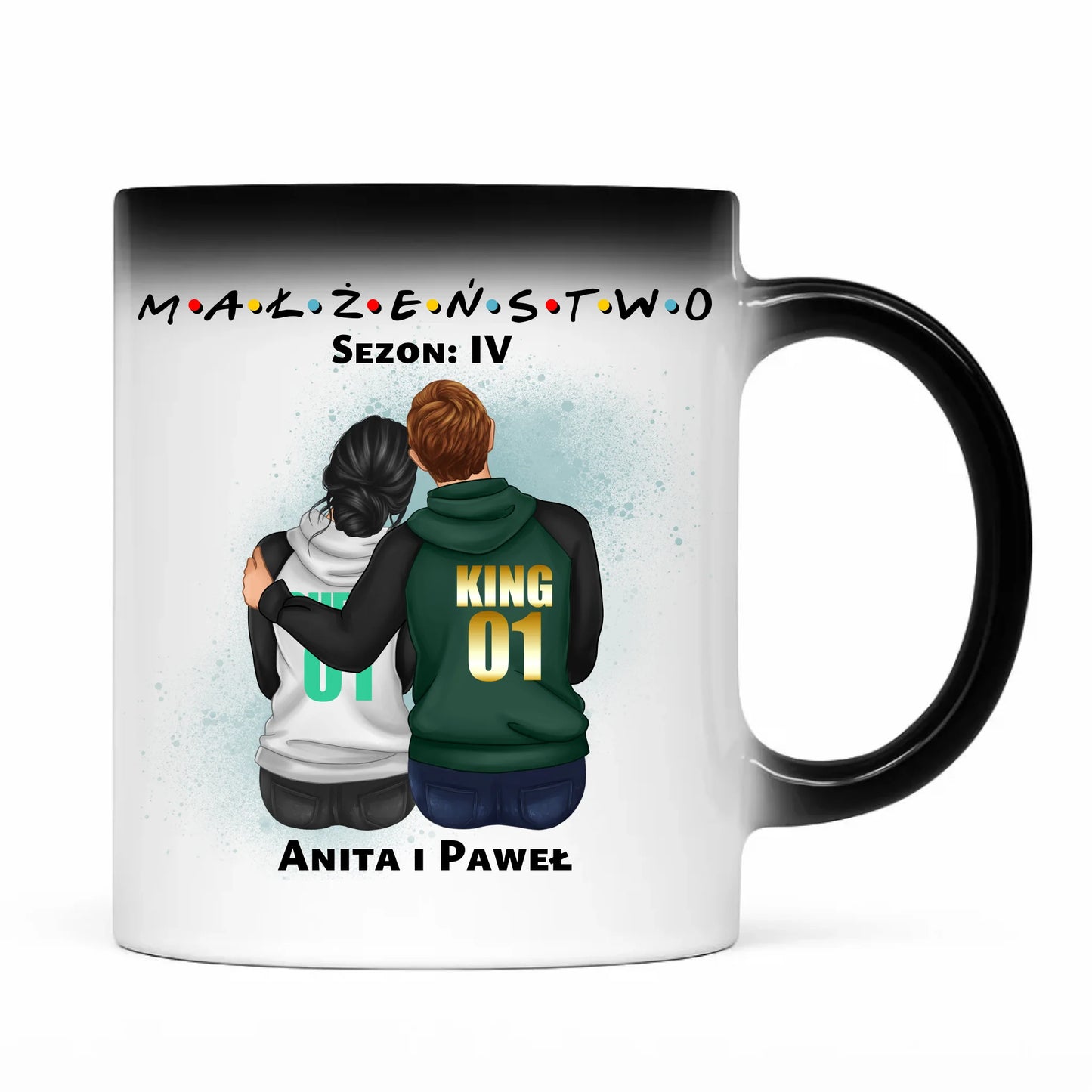 Kubek magiczny - personalizowany prezent dla żony i męża na rocznicę ślubu – Małżeństwo W05 - StoryCups.pl