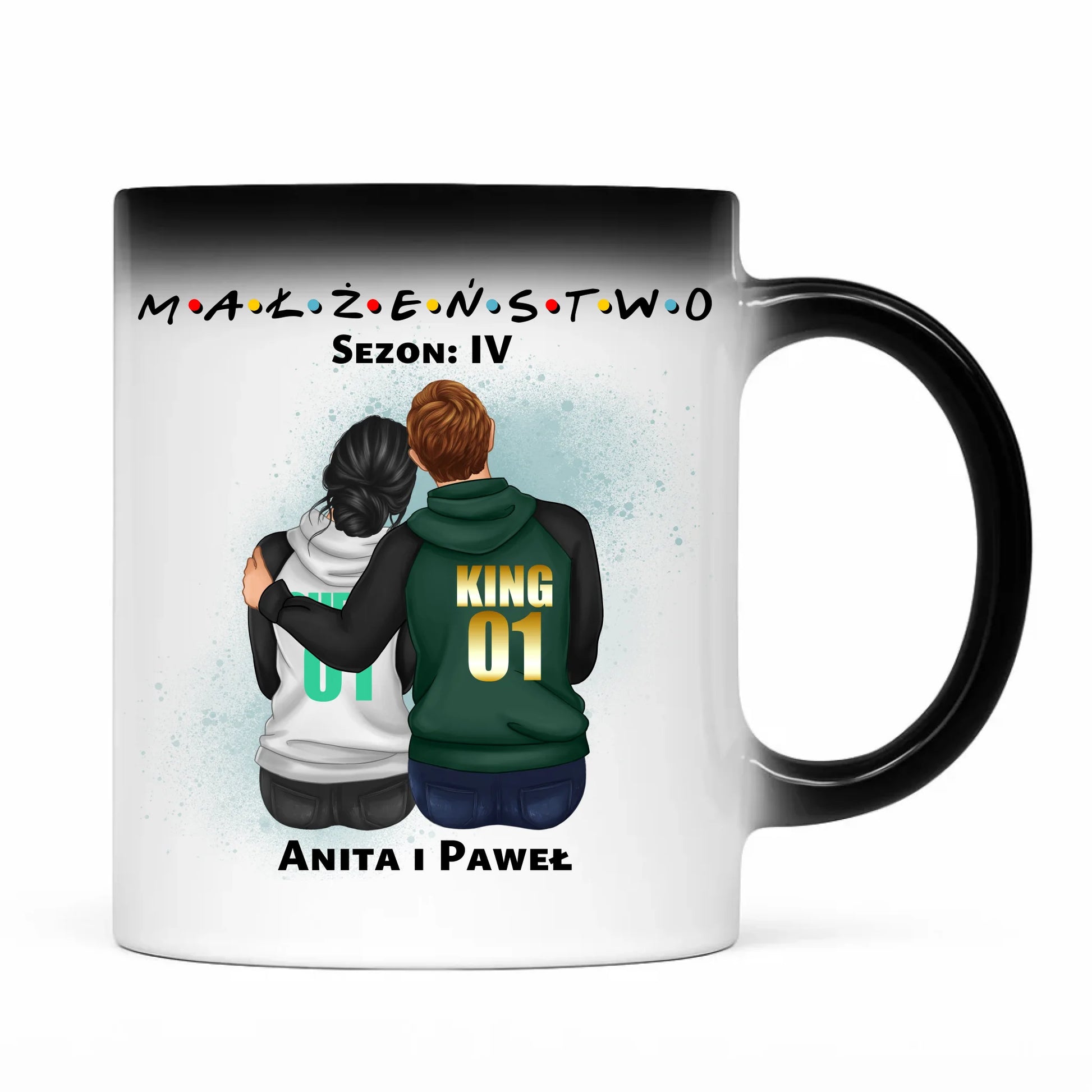 Kubek magiczny - personalizowany prezent dla żony i męża na rocznicę ślubu – Małżeństwo W05 - StoryCups.pl