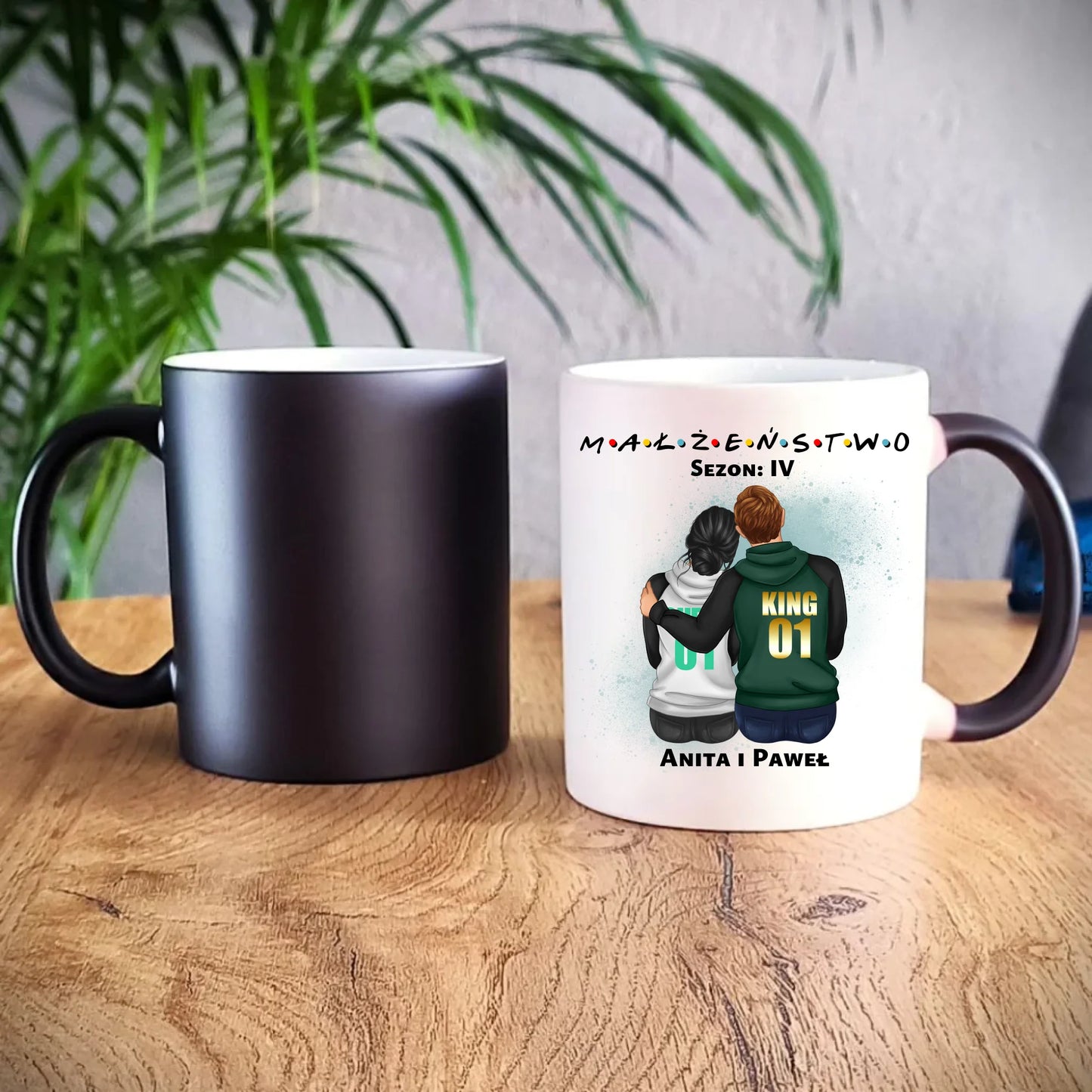 Kubek magiczny - personalizowany prezent dla żony i męża na rocznicę ślubu – Małżeństwo W05 - StoryCups.pl