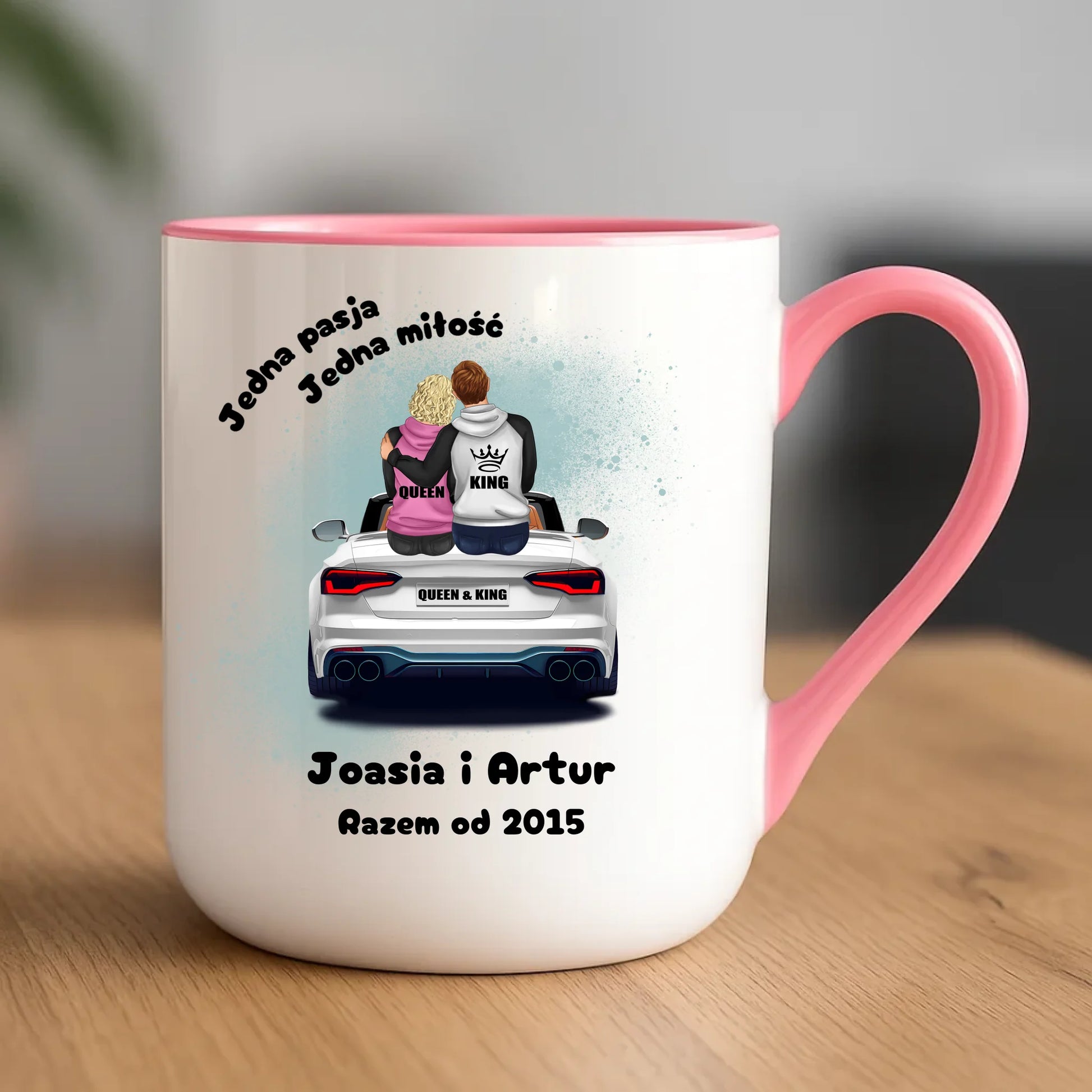 Kubek elegant dla par - personalizowany prezent dla chłopaka i dziewczyny - Jedna miłość W06 - StoryCups.pl