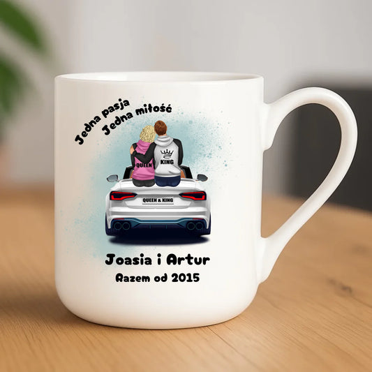 Kubek elegant dla par - personalizowany prezent dla chłopaka i dziewczyny - Jedna miłość W06 - StoryCups.pl