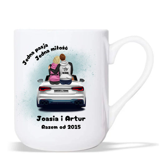 Kubek elegant dla par - personalizowany prezent dla chłopaka i dziewczyny - Jedna miłość W06 - StoryCups.pl