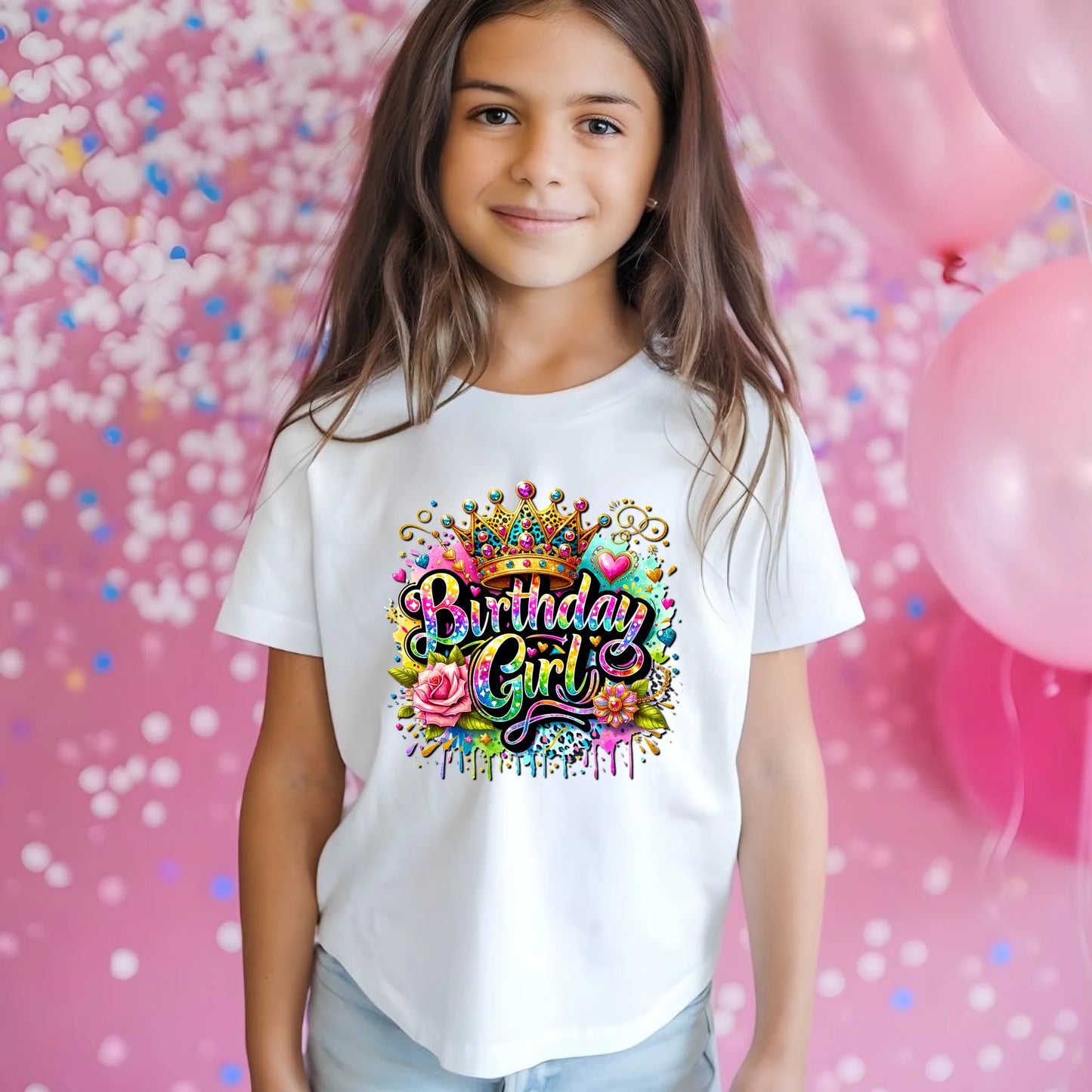 Koszulka dziecięca urodzinowa - prezent na urodziny dla dziewczynki - Birthday Girl U34 - StoryCups.pl
