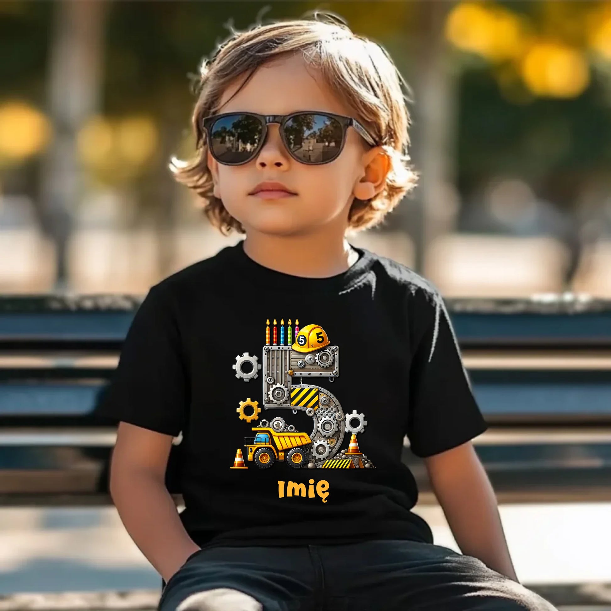 Koszulka dziecięca urodzinowa - prezent na 5 urodziny dla chłopca - Wywrotka - personalizowana U39 - StoryCups.pl