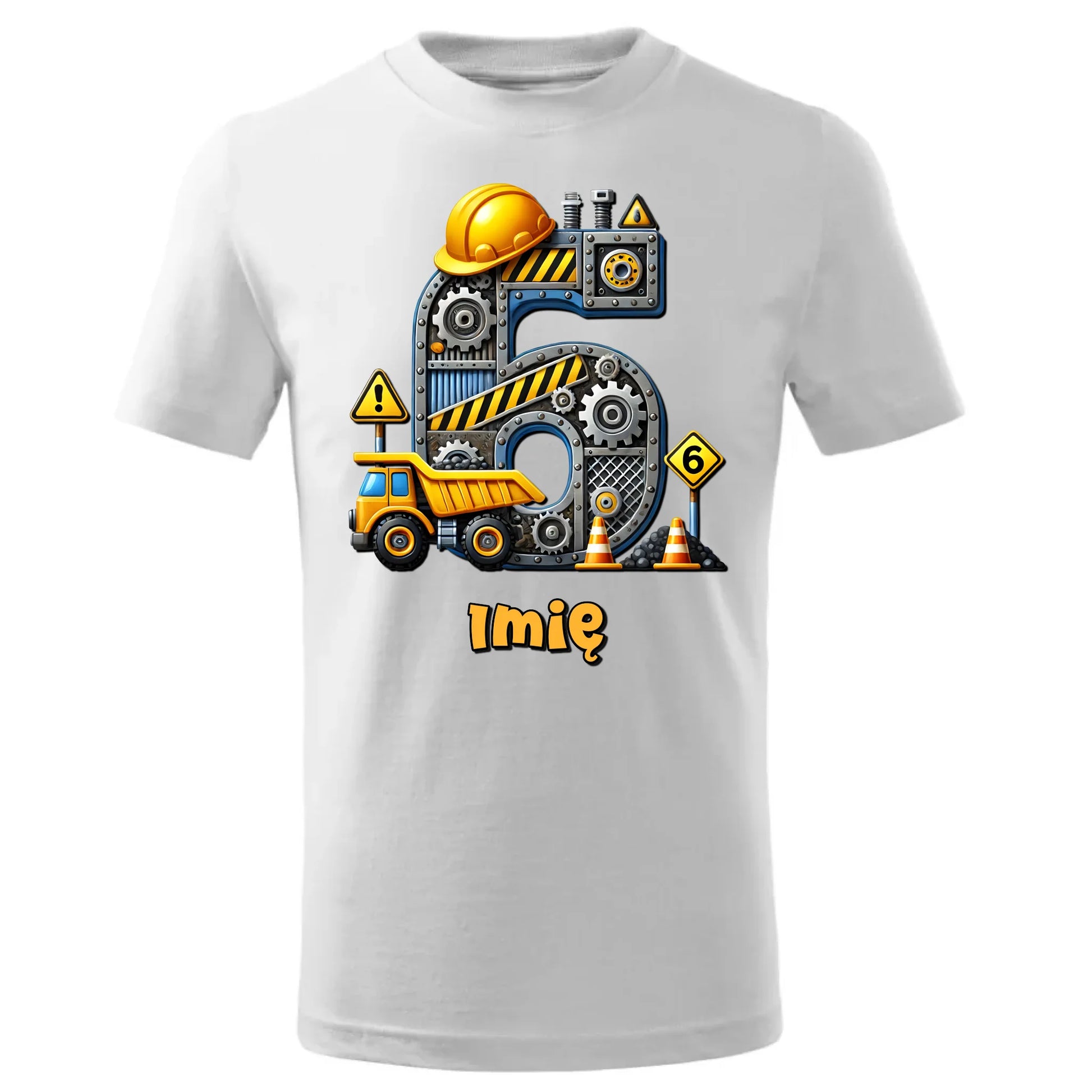 Koszulka dziecięca urodzinowa - prezent na 6 urodziny dla chłopca - Wywrotka - personalizowana U40 - StoryCups.pl