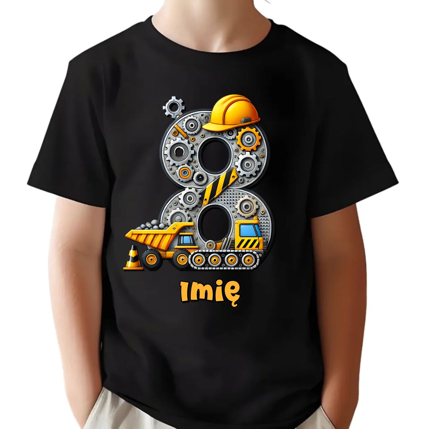 Koszulka dziecięca urodzinowa - prezent na 8 urodziny dla chłopca - Wywrotka - personalizowana U42 - StoryCups.pl