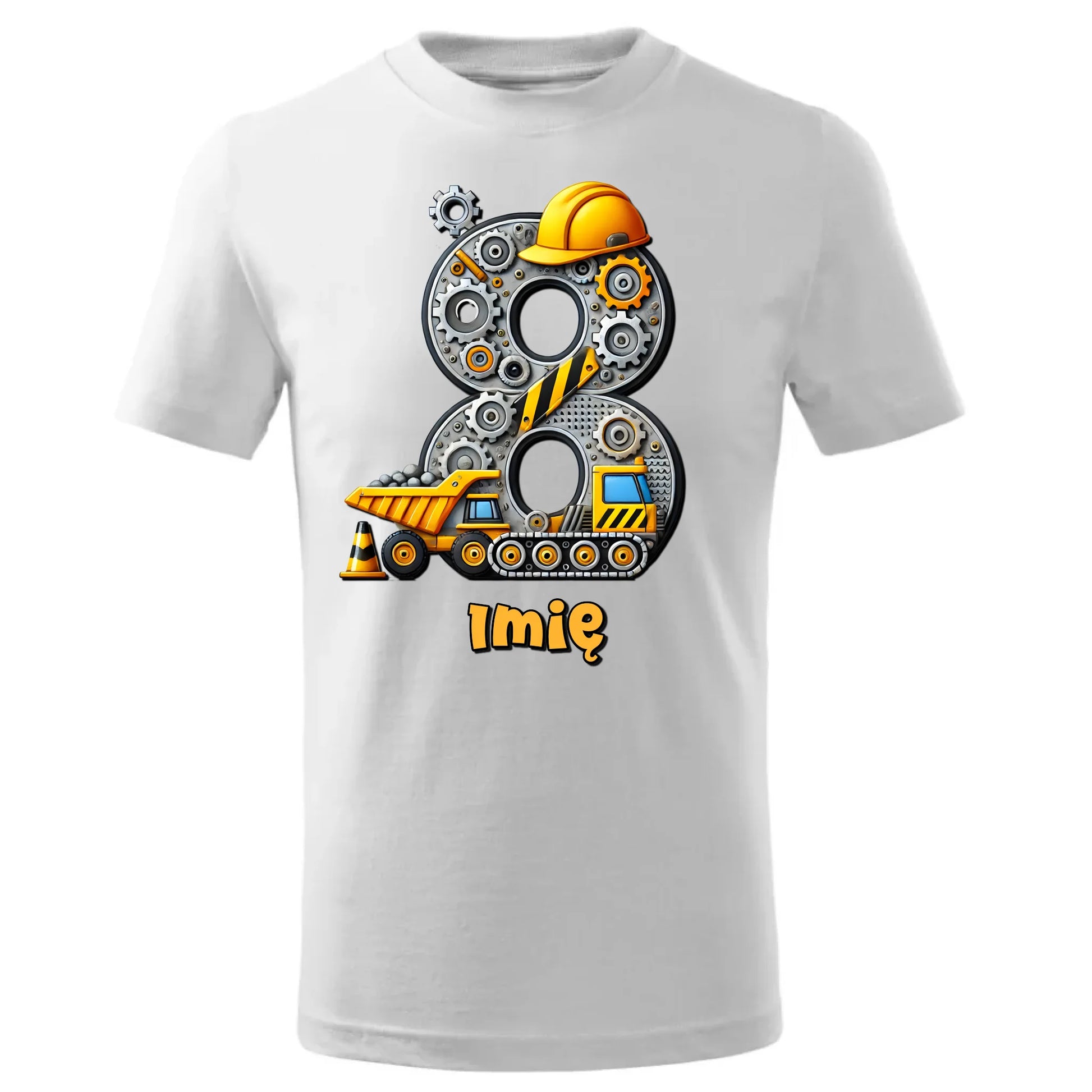 Koszulka dziecięca urodzinowa - prezent na 8 urodziny dla chłopca - Wywrotka - personalizowana U42 - StoryCups.pl