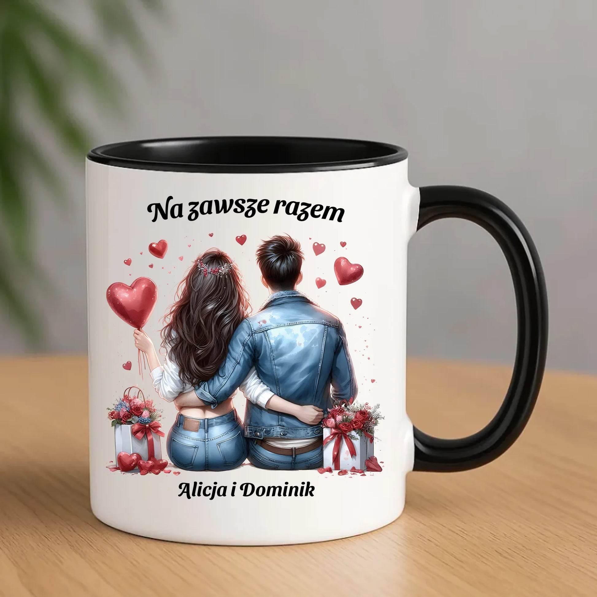 Kubek dla par - prezent dla dziewczyny i chłopaka - Na zawsze razem - personalizowany W07 - StoryCups.pl