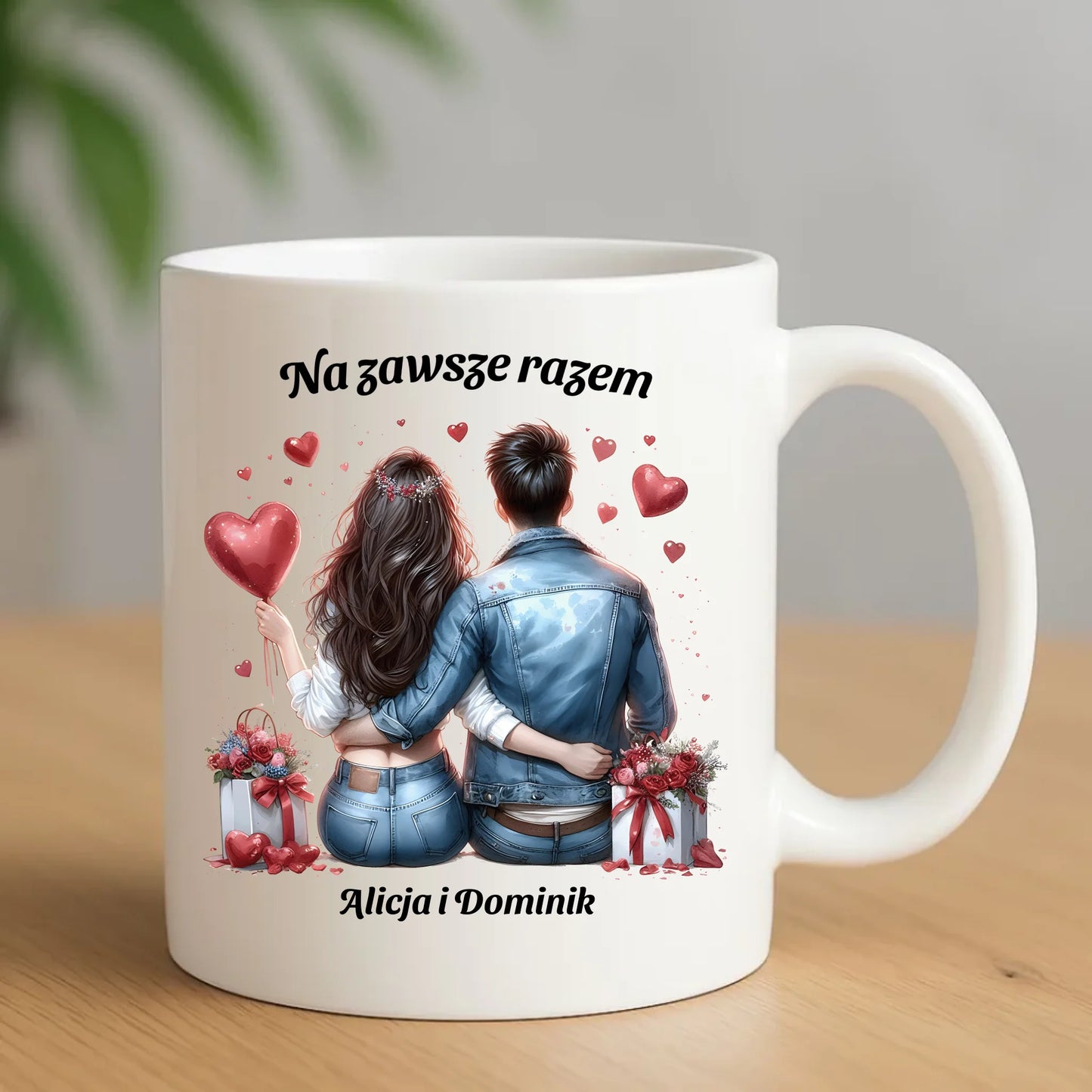 Kubek dla par - prezent dla dziewczyny i chłopaka - Na zawsze razem - personalizowany W07 - StoryCups.pl